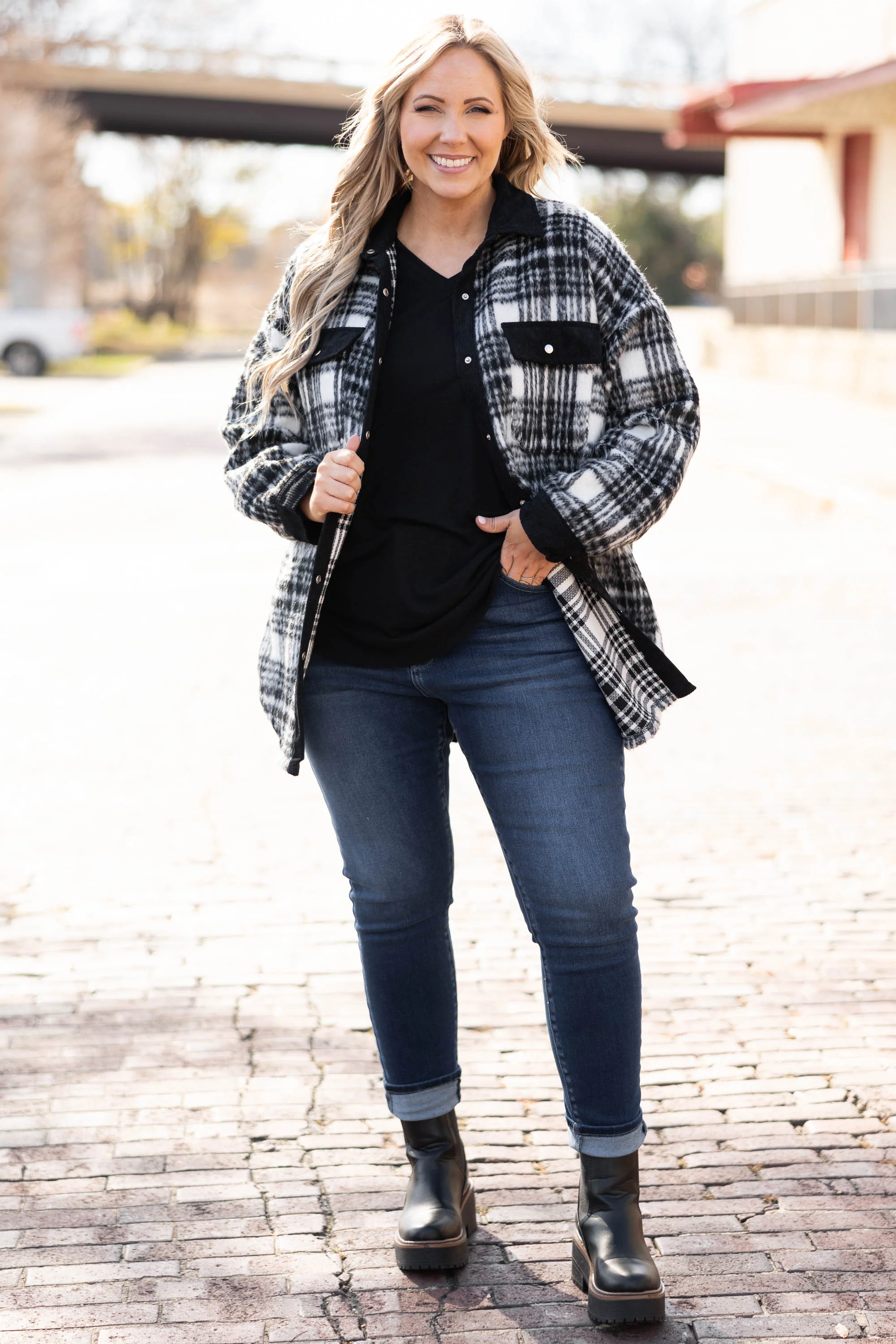 Staying Next To You Shacket, Black - Giverhouse